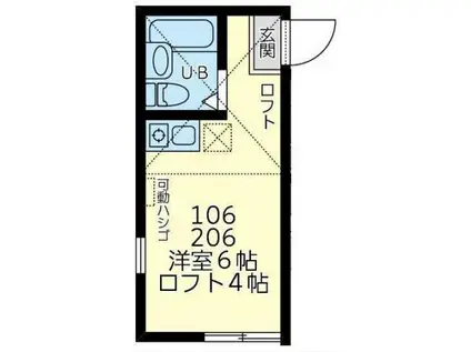 ユナイト大東マシャードの社(ワンルーム/2階)の間取り写真