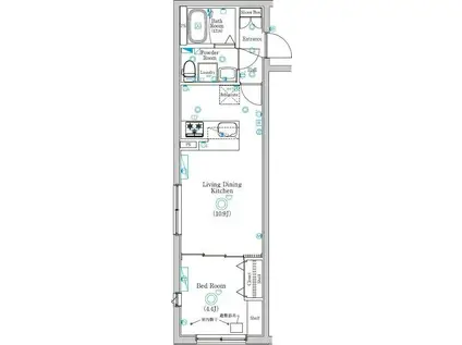 ラフィスタ鵜の木(1LDK/3階)の間取り写真