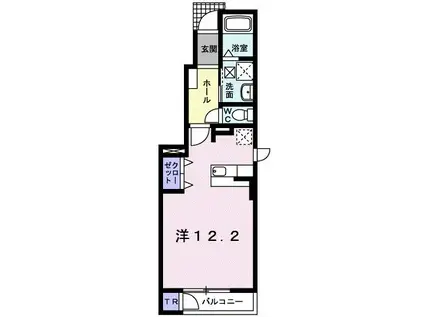 メゾン・ソレイユI(ワンルーム/1階)の間取り写真