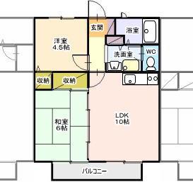リバーサイドミキ(2LDK/2階)の間取り写真