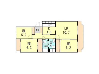 RUNOAS AMAGASAKI 2号棟(3LDK/3階)の間取り写真