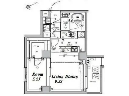 メイクスデザイン大森II(1LDK/3階)の間取り写真