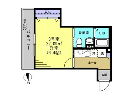 CS千住新橋(1K/2階)の間取り写真