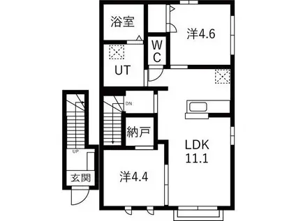 メゾン・ド・ルミナス(2LDK/2階)の間取り写真
