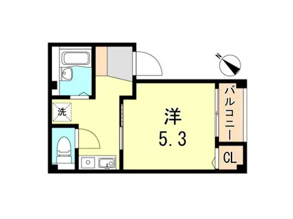 シャンブル神戸(1K/3階)の間取り写真