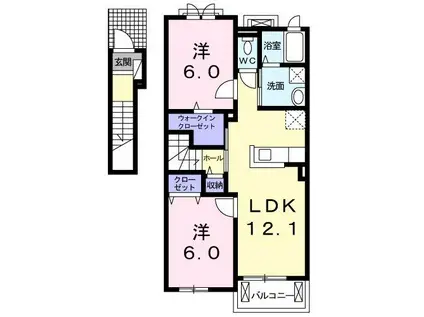 ミナテラス(2LDK/2階)の間取り写真