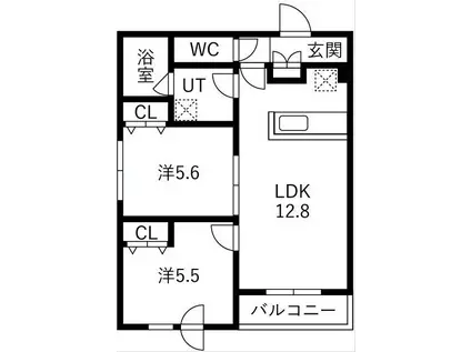 メニーズコート創成プレミア(2LDK/3階)の間取り写真