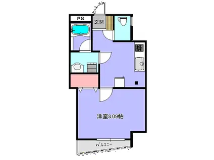 ユニテ穴川(1K/2階)の間取り写真