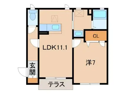 アコーレ神前(1LDK/1階)の間取り写真