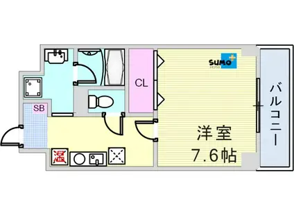 リバーサイド安藤2(1K/2階)の間取り写真