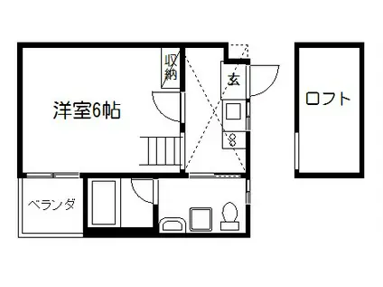 アストレア京都五辻町(1K/2階)の間取り写真