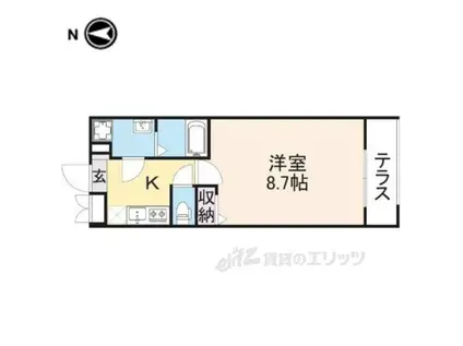 グランデコート御園橋(1K/1階)の間取り写真