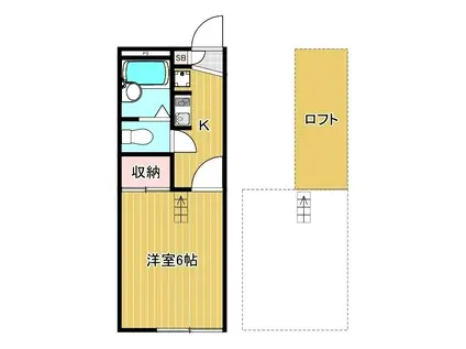 エトワール湘南とつか(1K/1階)の間取り写真