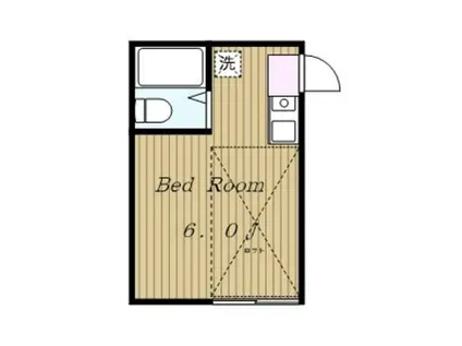 ブルーウイング(ワンルーム/2階)の間取り写真