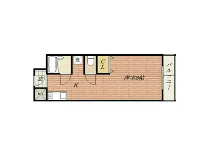 ヤングパレス茨木(1K/4階)の間取り写真