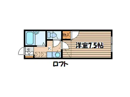 HILL FINE(1K/2階)の間取り写真