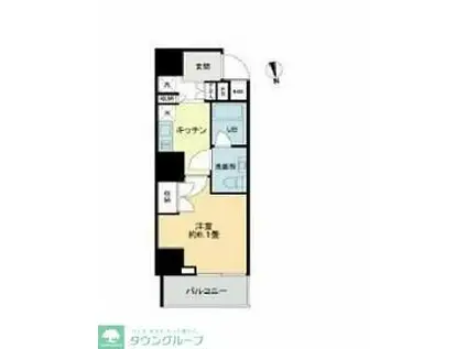 VIOR文京関口(1K/4階)の間取り写真