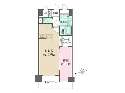パークフラッツ日本橋馬喰町(1LDK/11階)の間取り写真
