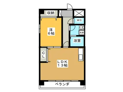 SUNNY REST(1LDK/1階)の間取り写真