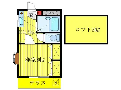 ブレセッドタネヘイ(1K/1階)の間取り写真