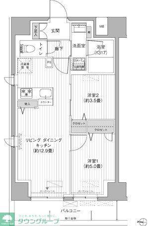 YS本所(2LDK/8階)の間取り写真