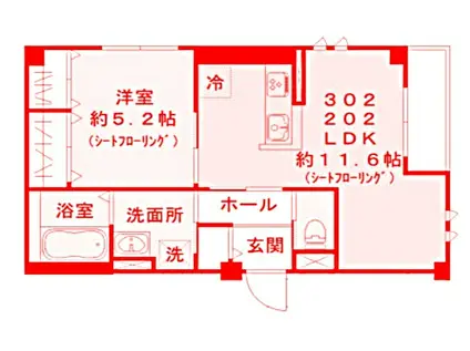 パークハウス木月(1LDK/2階)の間取り写真