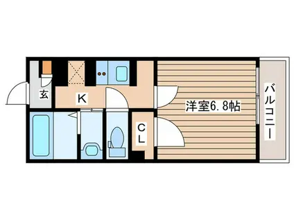 ASUTERU愛宕橋 (1K/3階)の間取り写真