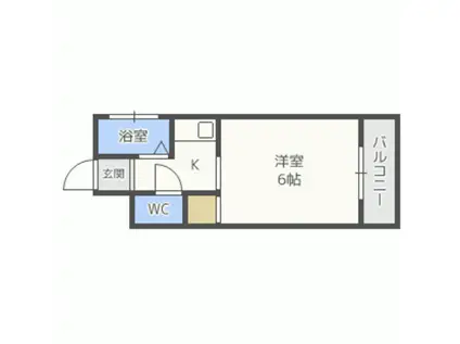 ヴィラージュ精華短大前(1K/3階)の間取り写真