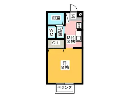 マ・メゾン海山道(1K/2階)の間取り写真