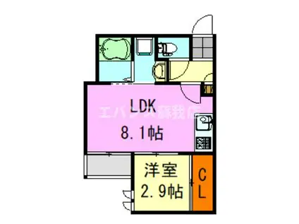 GRANDTIC-SMART南千葉(1LDK/1階)の間取り写真