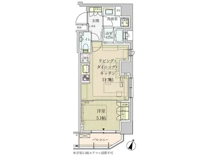 パークアクシス赤坂見附(1LDK/7階)の間取り写真
