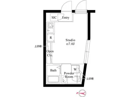 ザレジデンス赤羽(ワンルーム/1階)の間取り写真