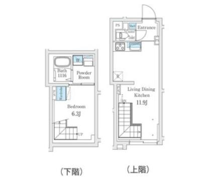フィーカ代々木上原(1LDK/B1階)の間取り写真