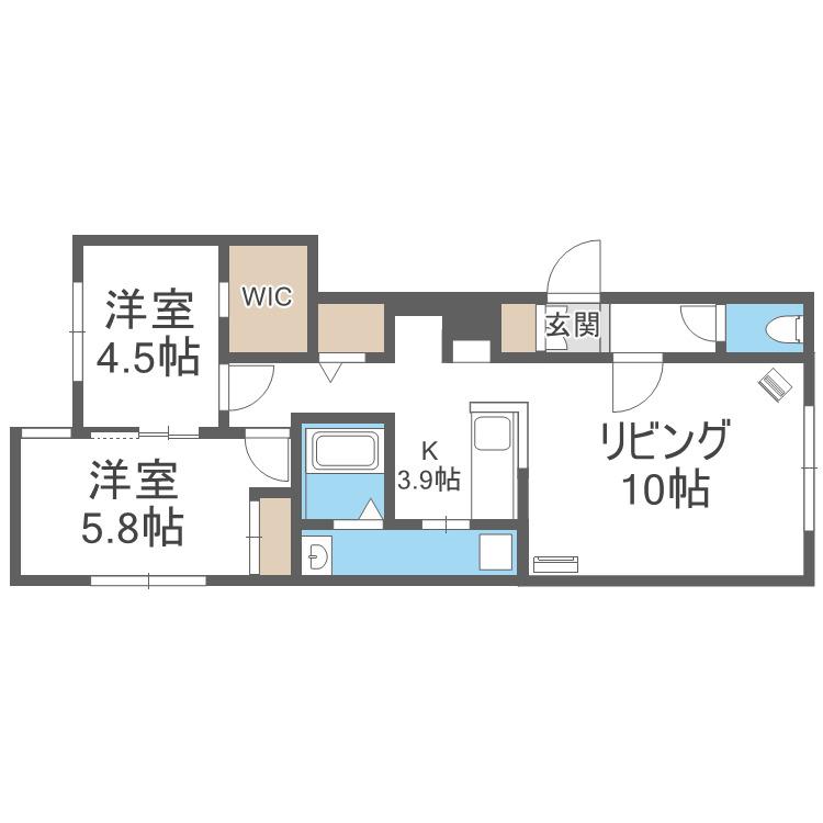 MKガーデン澄川(2LDK/1階)の間取り写真