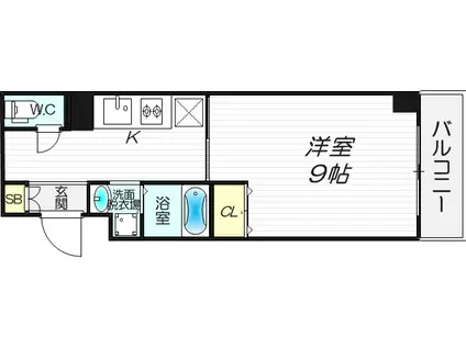 グランディールタカラ(1K/4階)の間取り写真