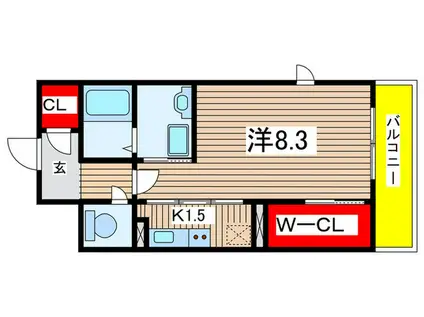 サンウエスト花水木館(1K/1階)の間取り写真