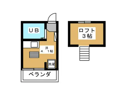 ベルビー芦花公園B(ワンルーム/2階)の間取り写真