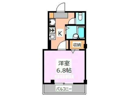 カーサエテルノK(1K/3階)の間取り写真