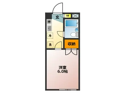 朝日ハイツ(1K/2階)の間取り写真