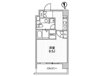アーデン麻布十番(1K/8階)の間取り写真