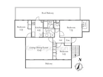 コート目黒東が丘(3LDK/3階)の間取り写真