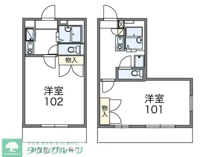 秩父鉄道 東行田駅 徒歩14分 2階建 築29年(1K/1階)の間取り写真