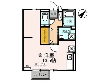 シャルマンコート(ワンルーム/2階)の間取り写真