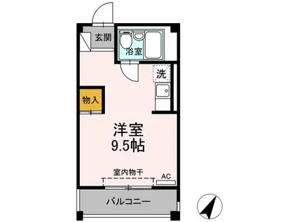 シュクレ川崎(ワンルーム/4階)の間取り写真