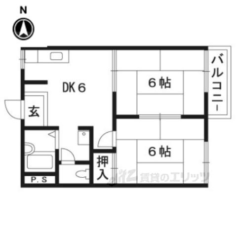 TOWNY陽光(2DK/1階)の間取り写真