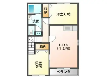 グランリーオ(2LDK/2階)の間取り写真