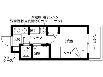 いとLABレジデンスB棟(1K/4階)の間取り写真