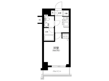 アプレシティ桜上水(1K/2階)の間取り写真