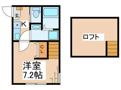 ガーデンビューII(1K/1階)の間取り写真