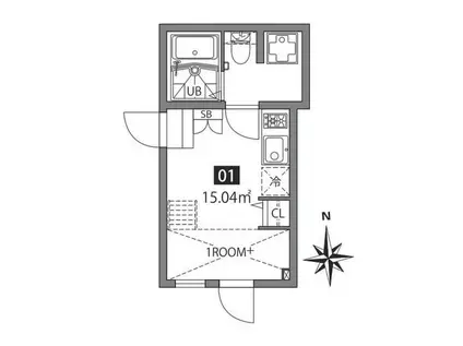 四谷アパートメントE(ワンルーム/1階)の間取り写真